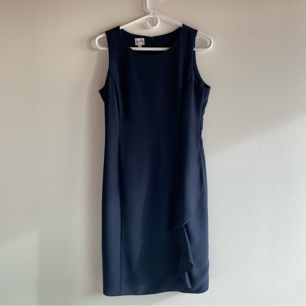 Armani Collezioni Navy Shift Dress - Size 6